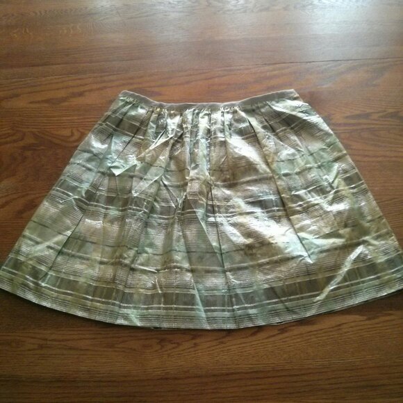 NWOT Metallic Plaid Taffeta SkirtAcademia Schoolgirl Old Money TennisPreppyY2K